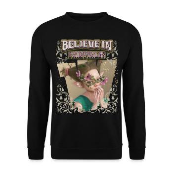 Waldfee, Woodnymph, Fairycore, Elfe Spruch - Unisex Pullover - Schwarz - Vorne - Alina (178cm) & Michal (187cm)