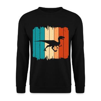 Velociraptor Dino Dinosaurs - Unisex Sweatshirt - black - Front - Alina (178cm) & Michal (187cm)