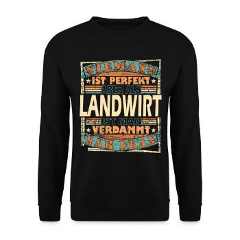 Landwirt Bauer Landwirtschaft - Unisex Pullover - Schwarz - Vorne - Alina (178cm) & Michal (187cm)