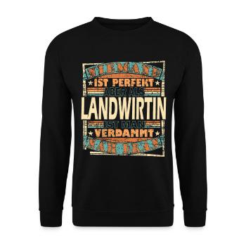 Landwirtin Traktor Frau Geschenk - Unisex Pullover - Schwarz - Vorne - Alina (178cm) & Michal (187cm)