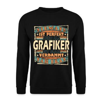 Grafik-Designer – Grafiker Mediengestalter - Unisex Pullover - Schwarz - Vorne - Alina (178cm) & Michal (187cm)