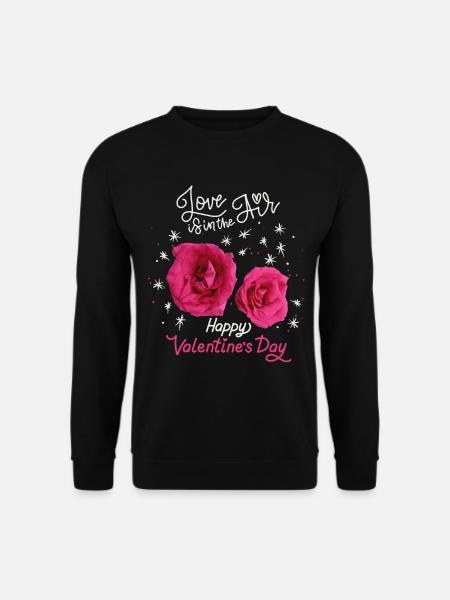 Valentinstag, Love-Liebe Rosen-Muster Rosen-Design - Unisex Pullover - Schwarz