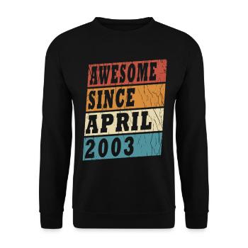 2003 Geburtsjahr April Geburtstag - Unisex Pullover - Schwarz - Vorne - Alina (178cm) & Michal (187cm)