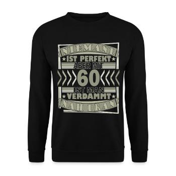 60. Geburtstag 1963 Vintage Geburtstag Spruch - Unisex Pullover - Schwarz - Vorne - Alina (178cm) & Michal (187cm)