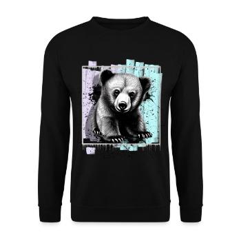 Bear - Unisex Sweatshirt - black - Front - Alina (178cm) & Michal (187cm)