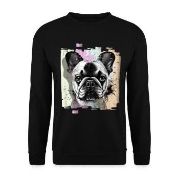 French Bulldog Frenchie - Sweat-shirt Unisexe - noir - Devant - Alina (178cm) & Michal (187cm)