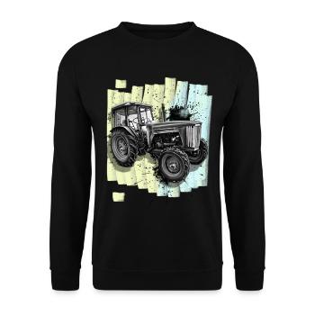 Tractor Agriculture Farmer - Unisex Sweatshirt - black - Front - Alina (178cm) & Michal (187cm)