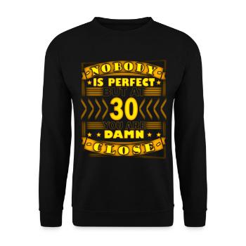 30. Geburtstag - 30 Jahre - Unisex Pullover - Schwarz - Vorne - Alina (178cm) & Michal (187cm)