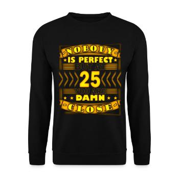 25. Geburtstag 25 - Unisex Pullover - Schwarz - Vorne - Alina (178cm) & Michal (187cm)