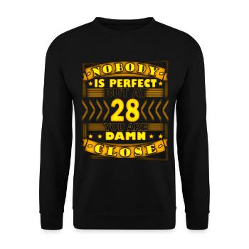 28. Geburtstag 28 - Unisex Pullover - Schwarz - Vorne - Alina (178cm) & Michal (187cm)