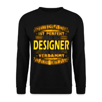 Grafiker Grafik Design Designerin Geschenkidee - Unisex Pullover - Schwarz - Vorne - Alina (178cm) & Michal (187cm)
