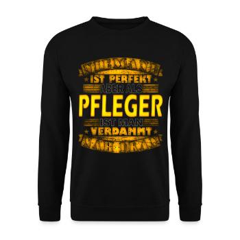 Chemise d’allaitement · Profession infirmière · Soins des plaies - Sweat-shirt Unisexe - noir - Devant - Alina (178cm) & Michal (187cm)