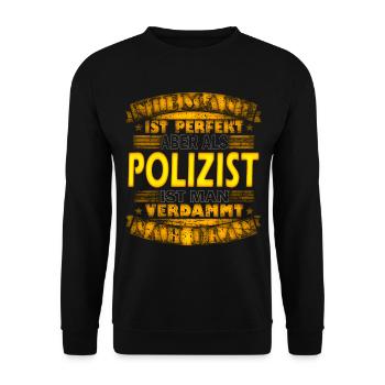 Polizist - Unisex Pullover - Schwarz - Vorne - Alina (178cm) & Michal (187cm)