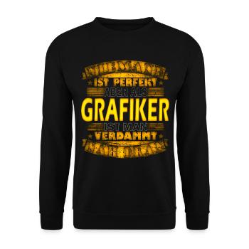 Designerin Grafiker Grafik Designer Künstler - Unisex Pullover - Schwarz - Vorne - Alina (178cm) & Michal (187cm)