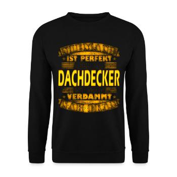 Dachdecker Dachdeckerin Dachspengler - Unisex Pullover - Schwarz - Vorne - Alina (178cm) & Michal (187cm)