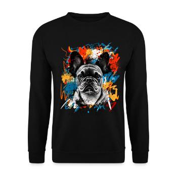 Bouledogue français - Sweat-shirt Unisexe - noir - Devant - Alina (178cm) & Michal (187cm)