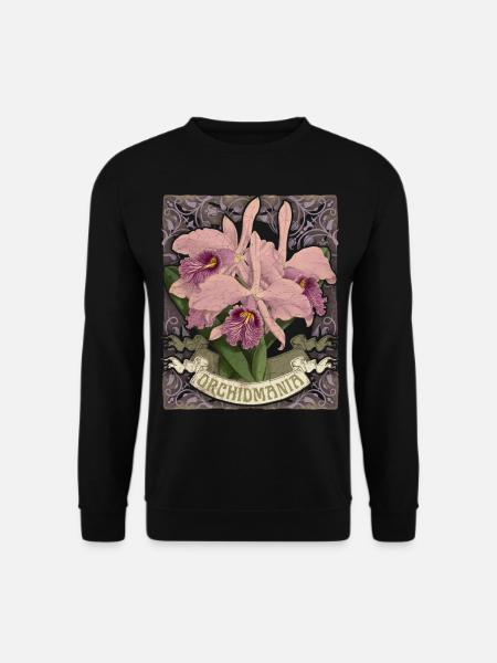 Orchids, Vintage Botanical Illustration - Unisex Sweatshirt - black