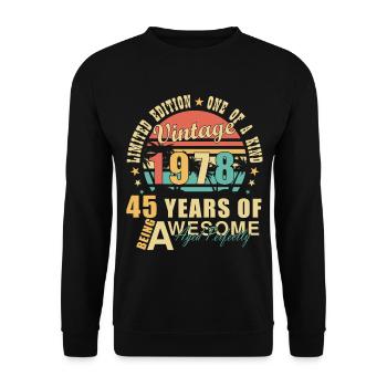 1978 45th anniversary gift - Unisex Sweatshirt - black - Front - Alina (178cm) & Michal (187cm)
