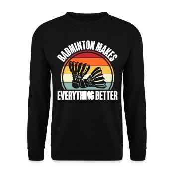 Badminton - Unisex Pullover - Schwarz - Vorne - Alina (178cm) & Michal (187cm)