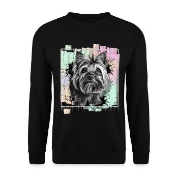 Yorkshire Terrier Yorkie - Unisex Sweatshirt - black - Front - Alina (178cm) & Michal (187cm)