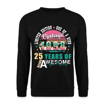 Vintage 1998 98 Birthday Retro vintage gift - Unisex Sweatshirt - black - Front - Alina (178cm) & Michal (187cm)