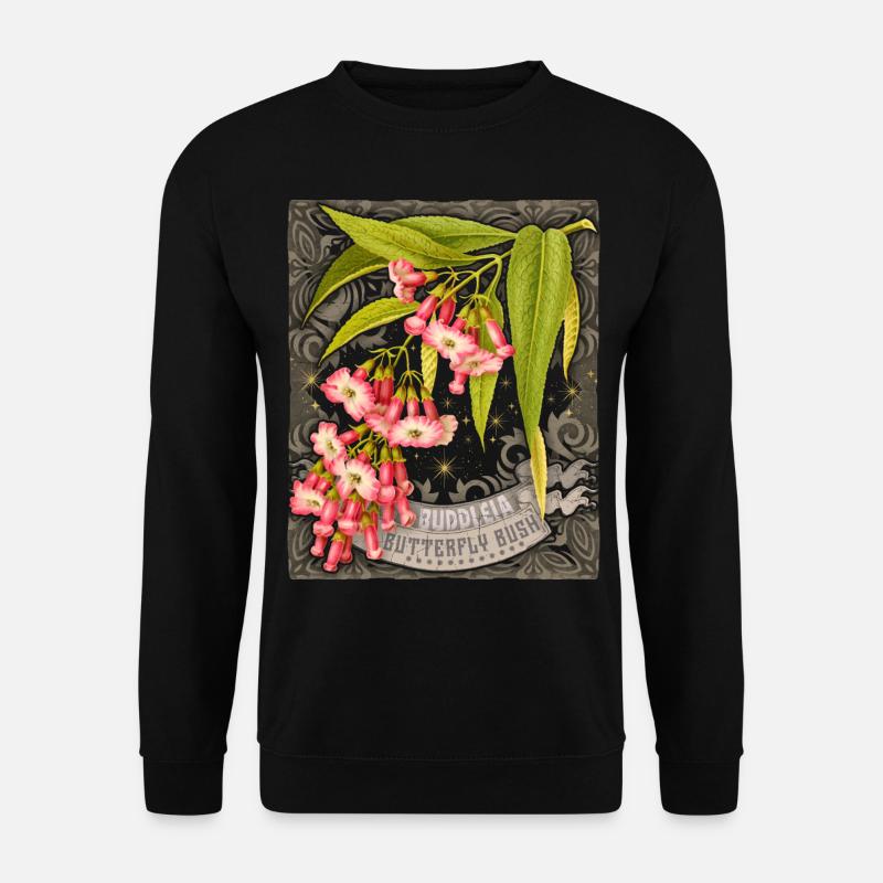 Butterfly lilac old botanical illustration - Unisex Sweatshirt - black