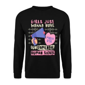 International Women's Day 8 March, Women's Rights - Unisex Sweatshirt - black - Front - Alina (178cm) & Michal (187cm)