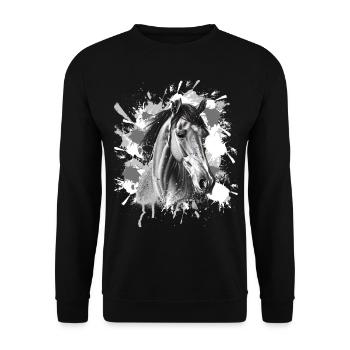 Cheval - Sweat-shirt Unisexe - noir - Devant - Alina (178cm) & Michal (187cm)