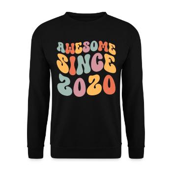 2020 Vintage Birthday Groovy Vintage Retro - Unisex Sweatshirt - black - Front - Alina (178cm) & Michal (187cm)