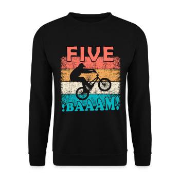 5 Anniversaire Bmx Bike 5 ans Cinq - Sweat-shirt Unisexe - noir - Devant - Alina (178cm) & Michal (187cm)