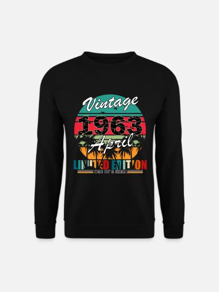 April 1963 Geburtstagsgeschenk - Unisex Pullover - Schwarz