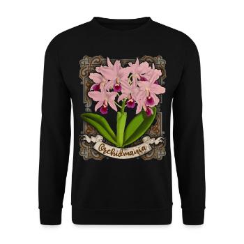 Antique orchid illustration, vintage orchid - Unisex Sweatshirt - black - Front - Alina (178cm) & Michal (187cm)