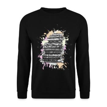 Reading books book - Unisex Sweatshirt - black - Front - Alina (178cm) & Michal (187cm)