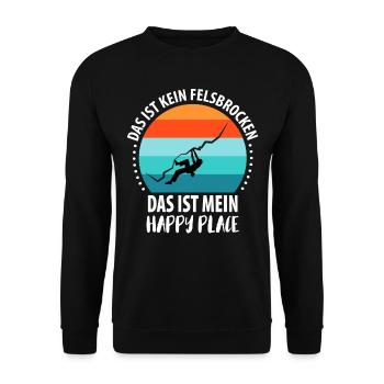 Vintage Bouldern Boulderer Klettern Kletterer - Unisex Pullover - Schwarz - Vorne - Alina (178cm) & Michal (187cm)