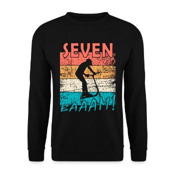 Scooter Stuntscooter 7ème anniversaire 7 - Sweat-shirt Unisexe - noir - Devant - Alina (178cm) & Michal (187cm)