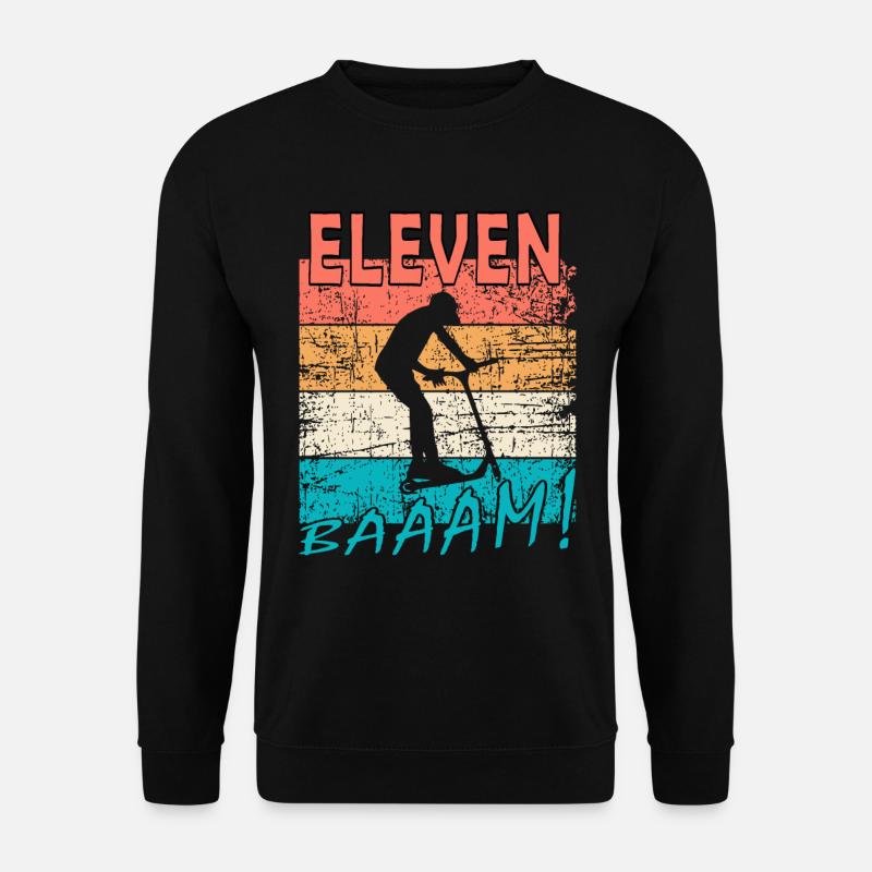 Scooter 11. Geburtstag Geschenk Skatepark - Unisex Pullover - Schwarz