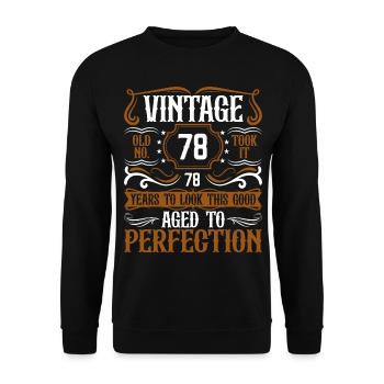 78th Birthday Vintage Retro - Unisex Sweatshirt - black - Front - Alina (178cm) & Michal (187cm)