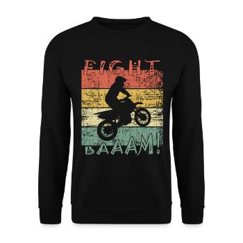 8ème Anniversaire Motocross 8 ans Garçons Filles - Sweat-shirt Unisexe - noir - Devant - Alina (178cm) & Michal (187cm)