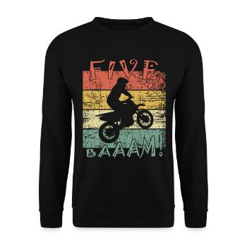 Kinder 5. Geburtstag Motocross Motorcross 5 Jahre - Unisex Pullover - Schwarz - Vorne - Alina (178cm) & Michal (187cm)
