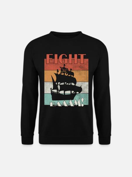 Piratenschiff 8 Jahre Piraten Kindergeburtstag - Unisex Pullover - Schwarz