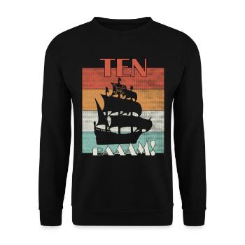 10 Jahre Pirat 10. Geburtstag - Unisex Pullover - Schwarz - Vorne - Alina (178cm) & Michal (187cm)