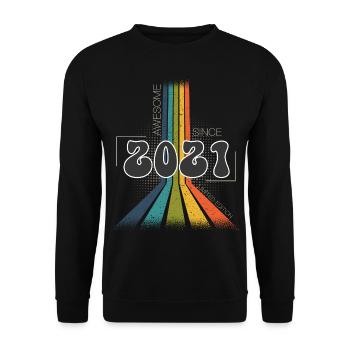 2021 Vintage Birthday Groovy Vintage Retro - Unisex Sweatshirt - black - Front - Alina (178cm) & Michal (187cm)