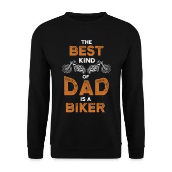 Biker Dad Funny Motorbike Dad Daddy - Unisex Sweatshirt - black - Front - Alina (178cm) & Michal (187cm)