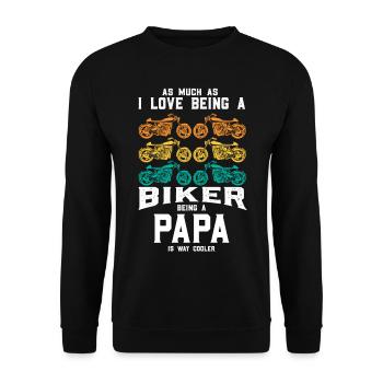 BIKER DAD COOLER - Unisex Sweatshirt - black - Front - Alina (178cm) & Michal (187cm)