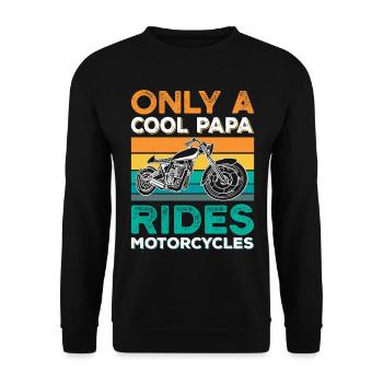 Biker Papa Motorrad - Unisex Pullover - Schwarz - Vorne - Alina (178cm) & Michal (187cm)