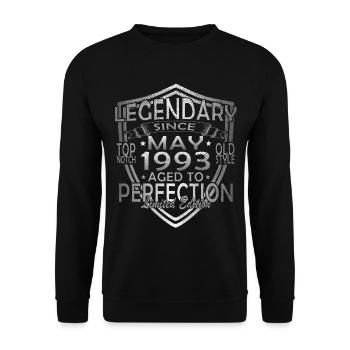 Year of birth 1993 May - Unisex Sweatshirt - black - Front - Alina (178cm) & Michal (187cm)