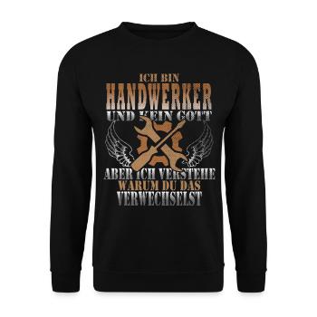 Maurer Handwerker Handwerk Heimwerken Schrauber - Unisex Pullover - Schwarz - Vorne - Alina (178cm) & Michal (187cm)