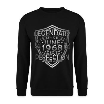 Juin 1968 Anniversaire Juin 1968 Juin - Sweat-shirt Unisexe - noir - Devant - Alina (178cm) & Michal (187cm)
