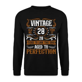28e anniversaire Vintage Rétro - Sweat-shirt Unisexe - noir - Devant - Alina (178cm) & Michal (187cm)