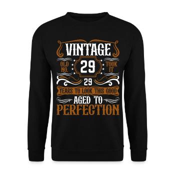 29e anniversaire Vintage Rétro - Sweat-shirt Unisexe - noir - Devant - Alina (178cm) & Michal (187cm)